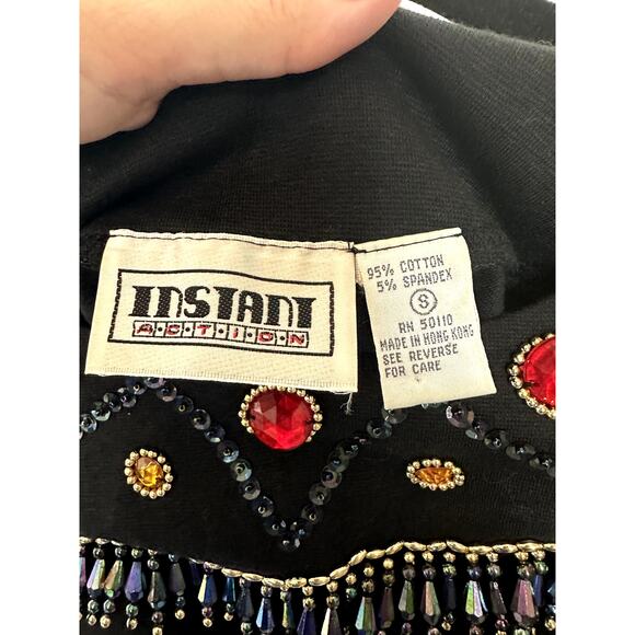 Vintage Instant Action Small Bodysuit Long Sleeve Embellished - Picture 2 of 3